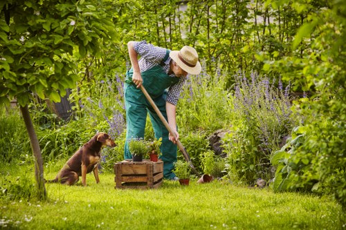 Gardener preparing a garden service booking